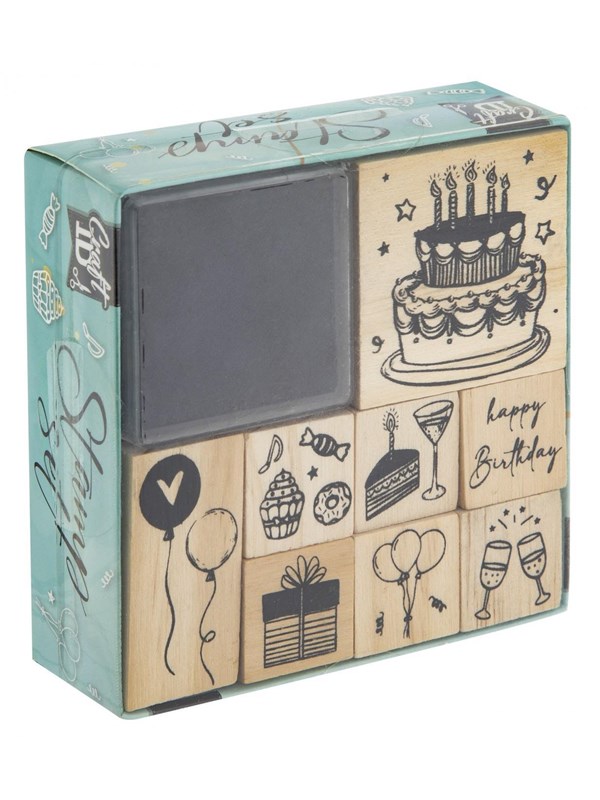 Creative Craft Group Stamp set 8 stamps + ink pad