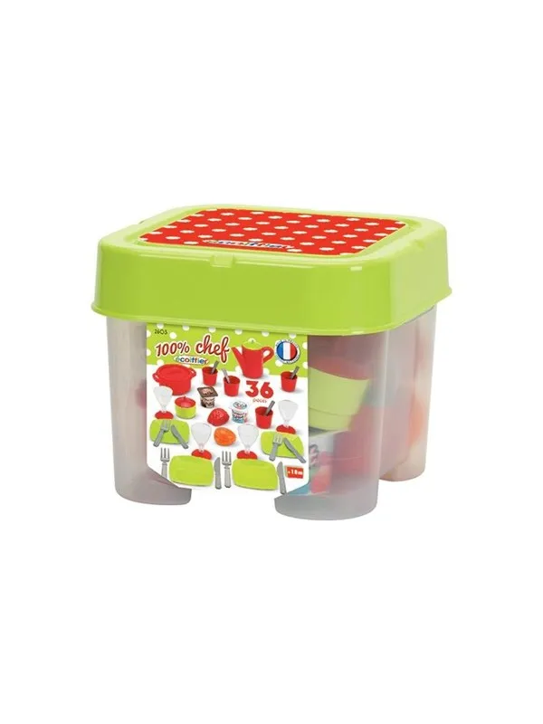 Ecoiffier - 100% Chef Dinnerware in Storage Box 36pcs