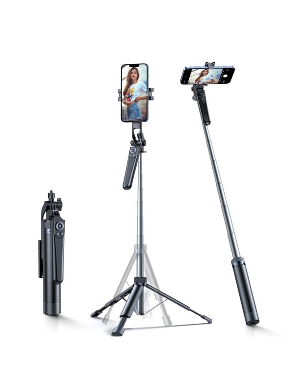 Wozinsky Selfie stick  WC1Y70S telescopic tripod 1.7m with phone holder - black