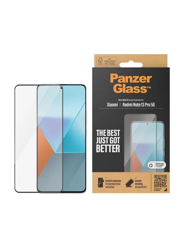 PanzerGlass Screen Protector Xiaomi Redmi Note 13 Pro 5G | Ultra-Wide Fit