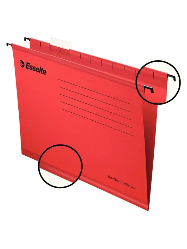 Esselte Hengemappe  Classic A4 Pakke/25 Rød
