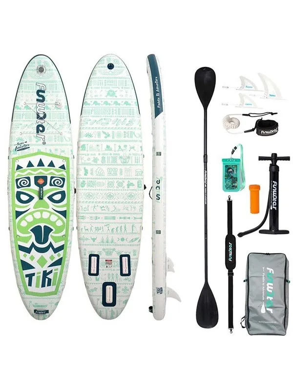 FunWater SUPFW05D Tiki SUP Paddleboard 3.2m - Green