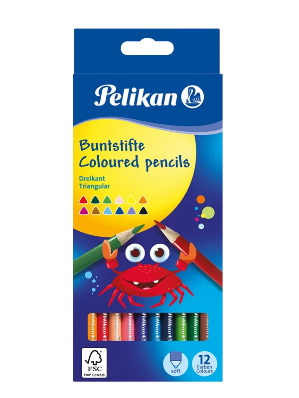Pelikan PELIKAN 12 FARGEBLYANTER TREKANTET 3MM