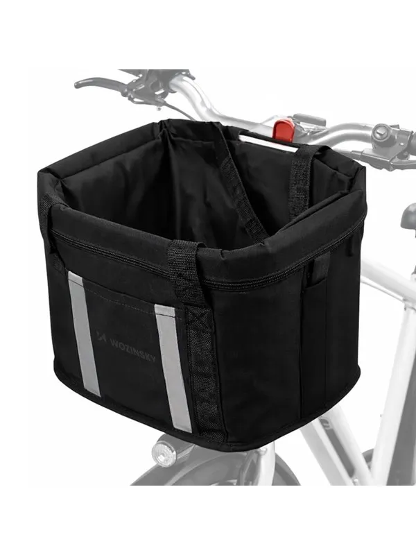 Wozinsky fabric bicycle basket large - black