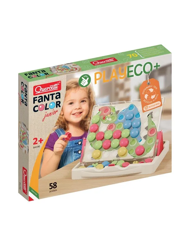 Quercetti PlayEco+ Peg Mosaic FantaColor Junior (58 pcs)