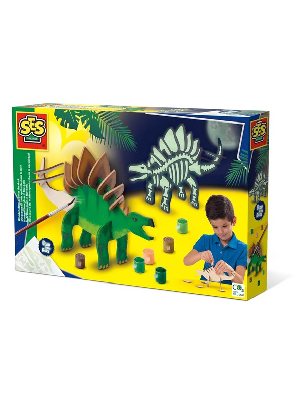SES Creative Wooden Dino Glow in the Dark