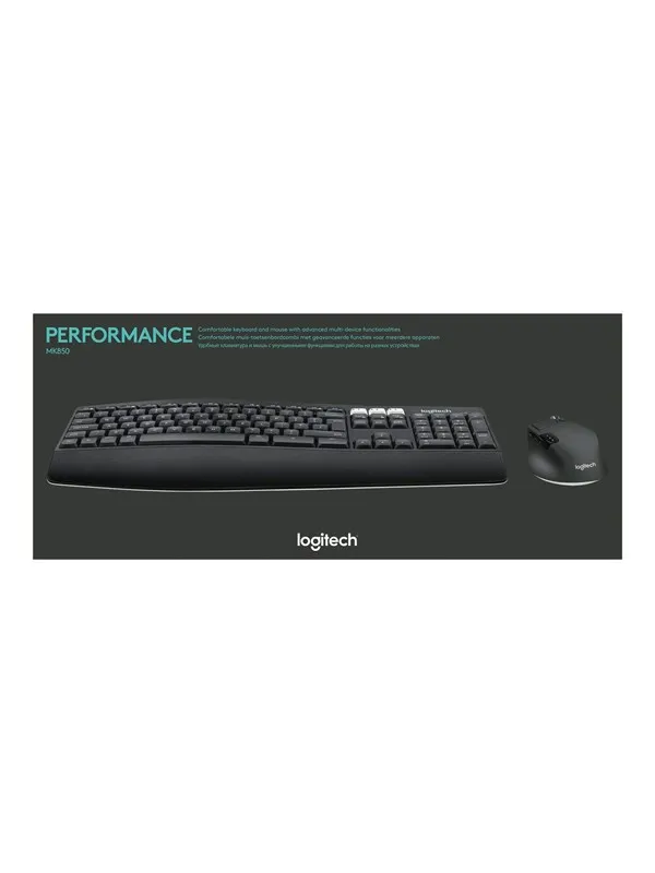 Logitech MK850 Performance - keyboard and mouse set - QWERTY - Italian Input Device - Tastatur & Mussett - Italiensk - Svart