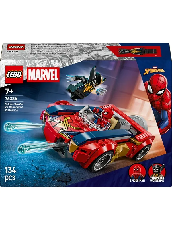 LEGO Super Heroes Marvel 76336 Spider-Man i bil mot venomifisert Wolverine