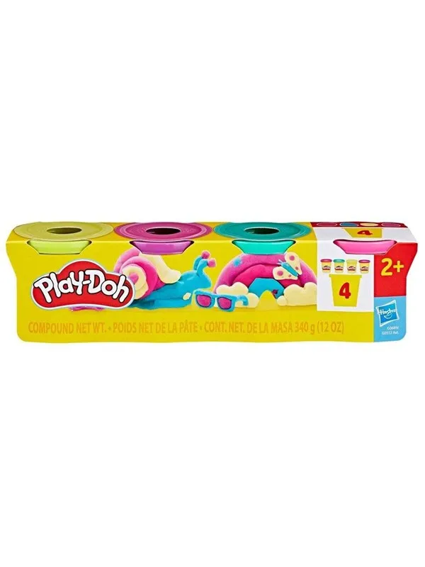 Play-Doh Vibrant 4 Pack Solid 340G