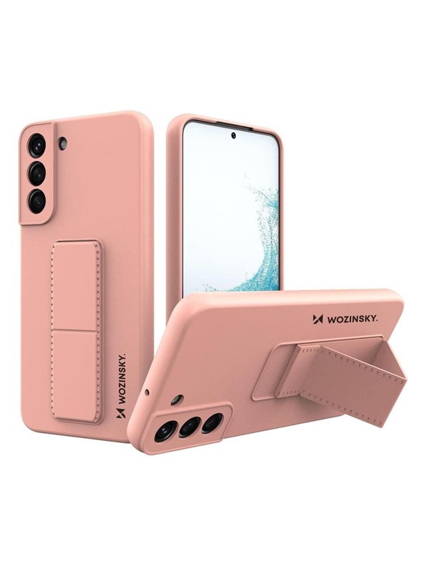 Wozinsky Kickstand Case Silicone Case with Stand Samsung Galaxy S22+ Case Pink