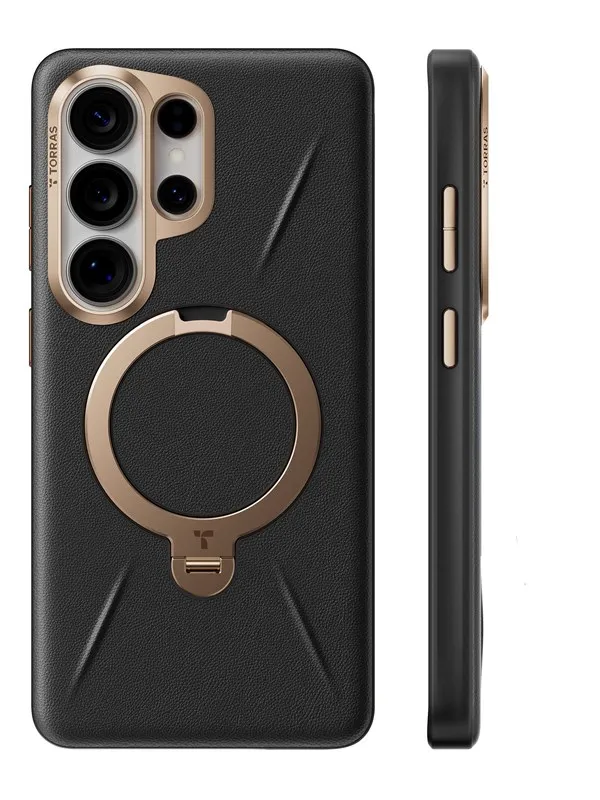 Torras Ostand Q3 VegSkin - obsidian black - Samsung Galaxy S26 Ultra