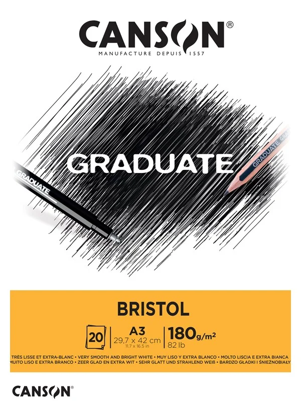 Canson Graduate Bristol A3 180G Pad 20 SH