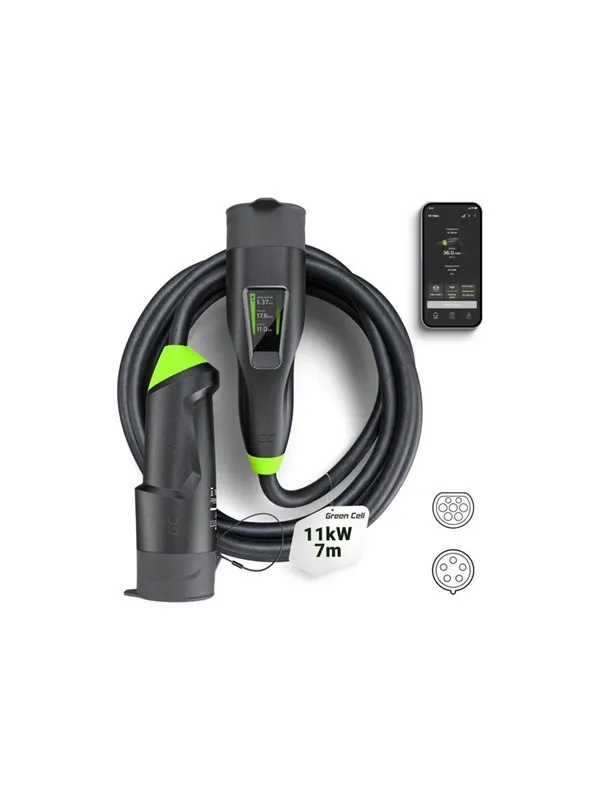 Green Cell Habu EV charging station - 7m 2-in-1 with GC App - IEC 60309 - 11 kW