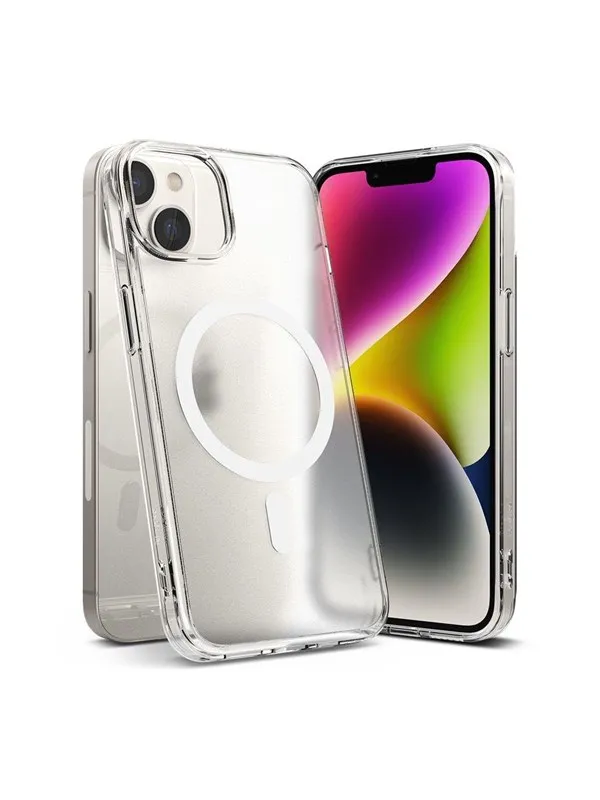 Ringke Fusion Magnetic Magnetic Rigid Case with Gel Frame for iPhone 14 Plus Translucent (MagSafe Compatible)