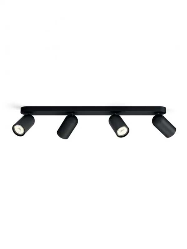 Philips Pongee spotskinne 4xGU10, sort