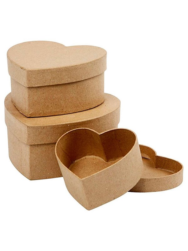Creativ Company Hearts Boxes Papier-mache 3pcs.