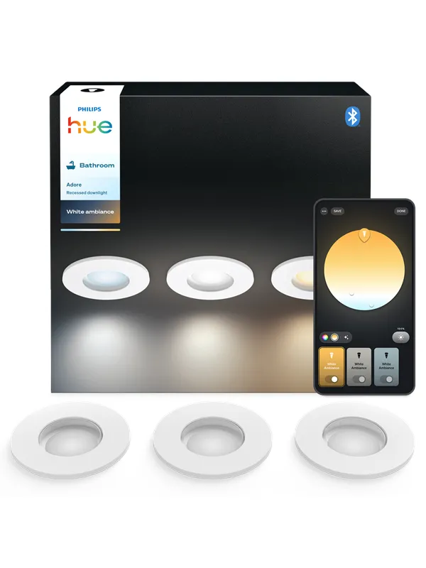 Philips Hue Adore Bathroom innfelt downlight 3-pakning