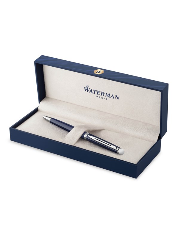 Waterman Hemisphere Ballpoint pen Blue Lacquer with Palladium trim Medium tip Blue Ink Gift Box