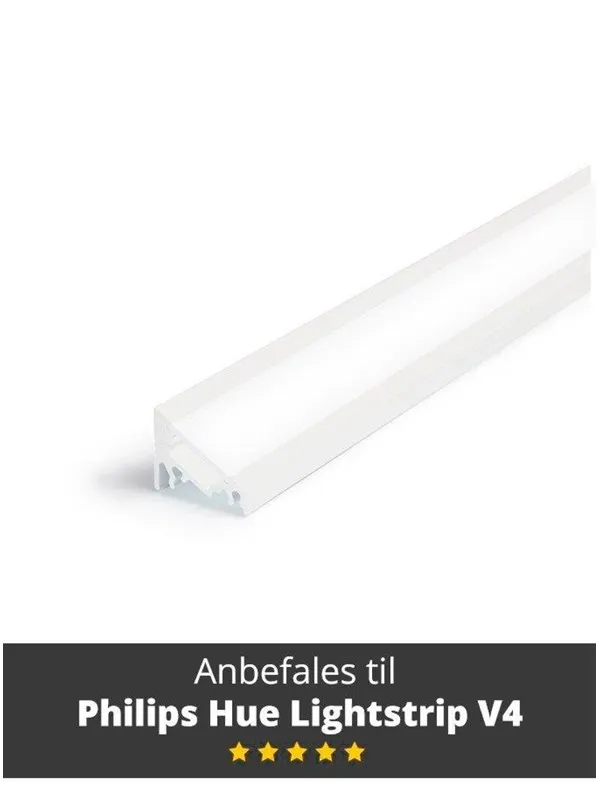 Light Solutions Aluminiumsprofil - Model C til Philips Hue og WiZ - Hvid