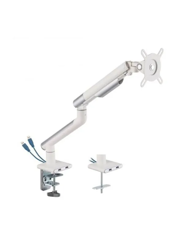 DUTZO Skjermholder for 1 skjerm (17"-32") - Slim USB-utgave (Hvit)