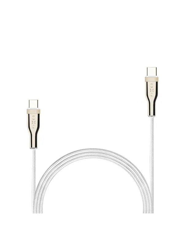 FIXED METAL series 100W - USB-C <-> USB-C - 1.2m - Hvit