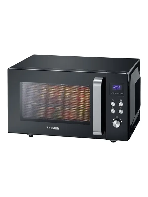 SEVERIN MW 7763 - microwave oven with grill - freestanding - black/stainless steel