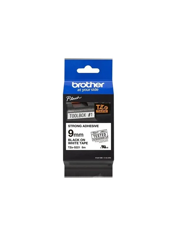 Brother TZES221 -  - Black On White - Roll (0.9 cm x 8 m)