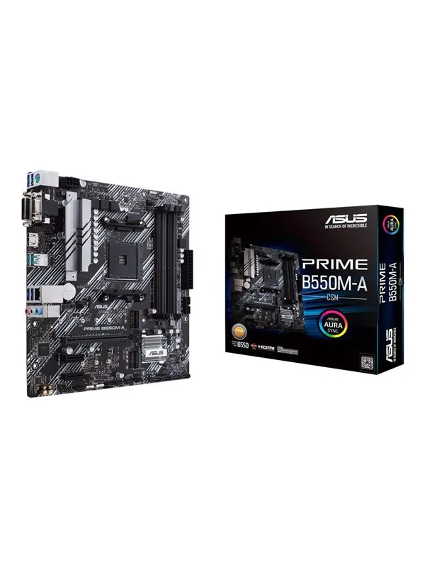 ASUS PRIME B550M-A/CSM Hovedkort - AMD B550 - AMD AM4 socket - DDR4 RAM - Micro-ATX