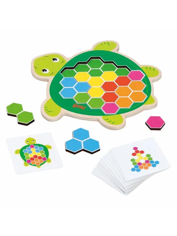 Goki Wooden Turtle Puzzle Game Rosy 41st.