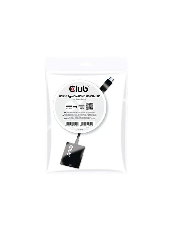 Club 3D USB 3.1 Type C to HDMI 2.0 UHD 4K Active Adapter - external video adapter
