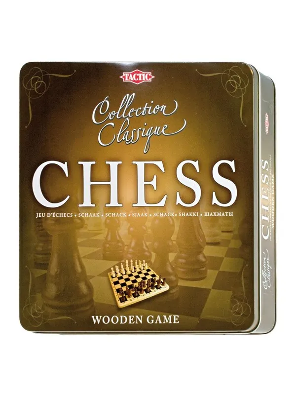 Tactic Wooden Chess in Tin box