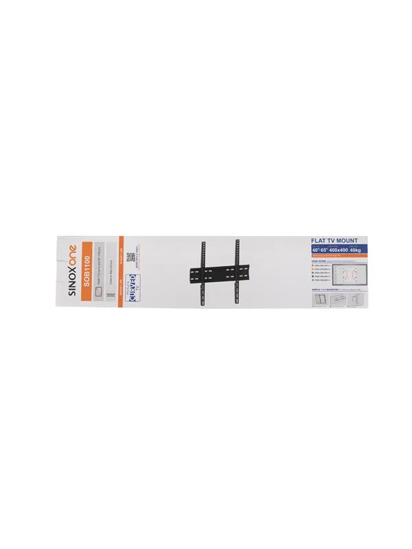 Sinox One TV Wall Mount - 40"-65" - Black - Max 40 kg - recommended for 65"