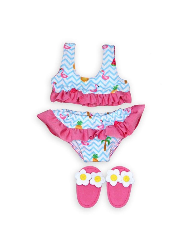 Heless Dolls Bikini with Slippers Flamingo 35-45 cm