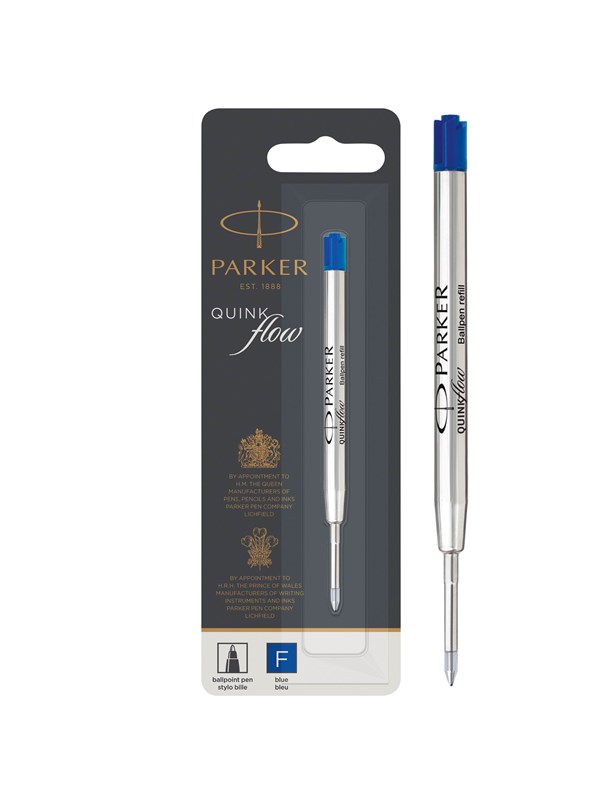 Parker Ballpoint Pen Ink Refill | Fine Tip | Blue QUINKflow Ink | 1 Count