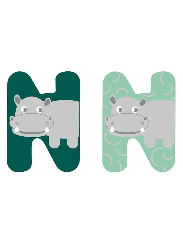 Small Foot - Wooden Animal Children's Letter - N