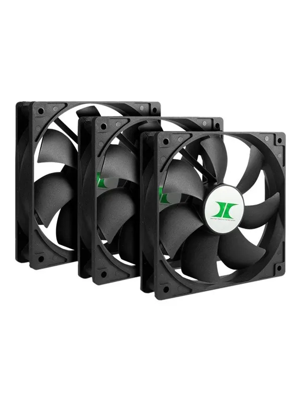 Inter-Tech Lüfter 120*120*25 IPC Fan Set 3xLüfter - Kabinettvifte - 120mm - Svart