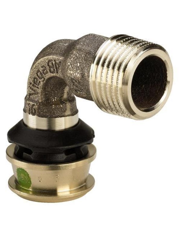Viega Raxofix transition bend 90° 16 x 1/2" socket/nipple gunmetal