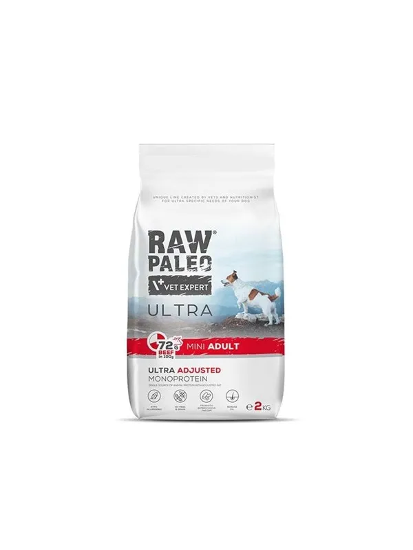 VetExpert Raw Paleo Ultra Mini Adult Beef - dry dog food - 2 kg