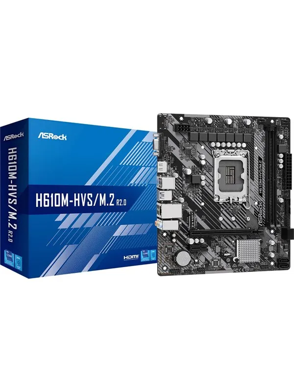 ASRock H610M-HVS/M.2 R2.0 Hovedkort - Intel H610 - Intel LGA1700 socket - DDR4 RAM - Micro-ATX