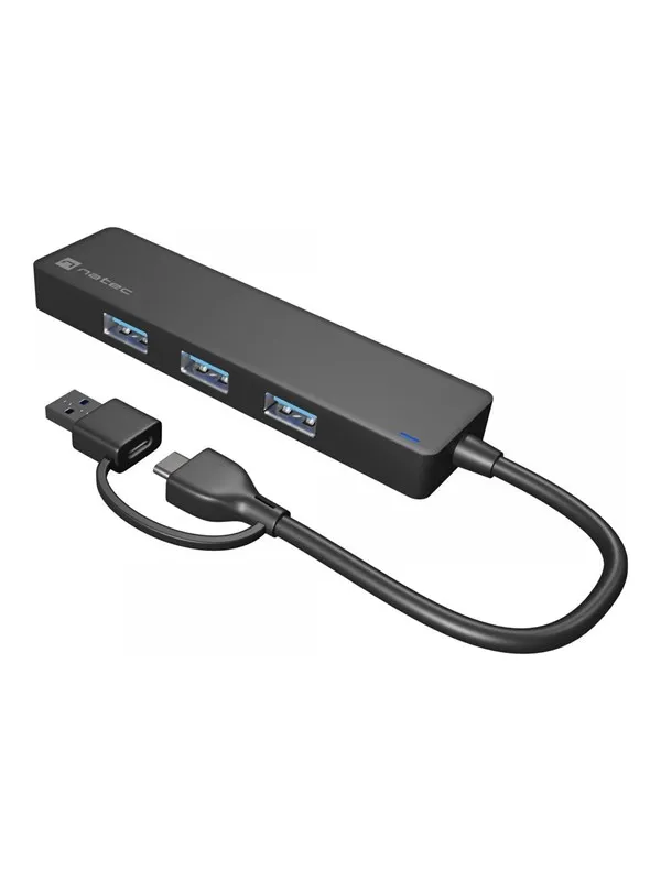 Natec Mayfly - hub - 4 ports USB-hub - 4 porter - Svart