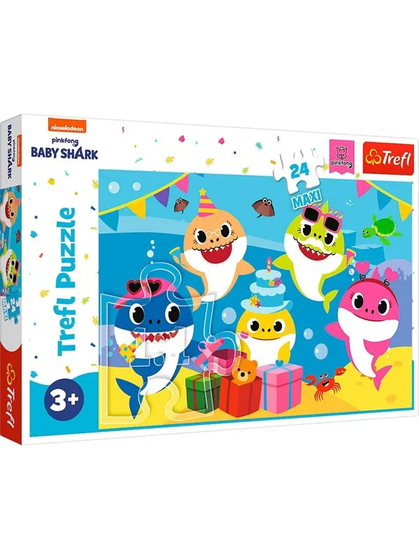 Trefl Puzzle - Baby Shark - Happy Baby Shark (24 Maxi pieces) Gulv