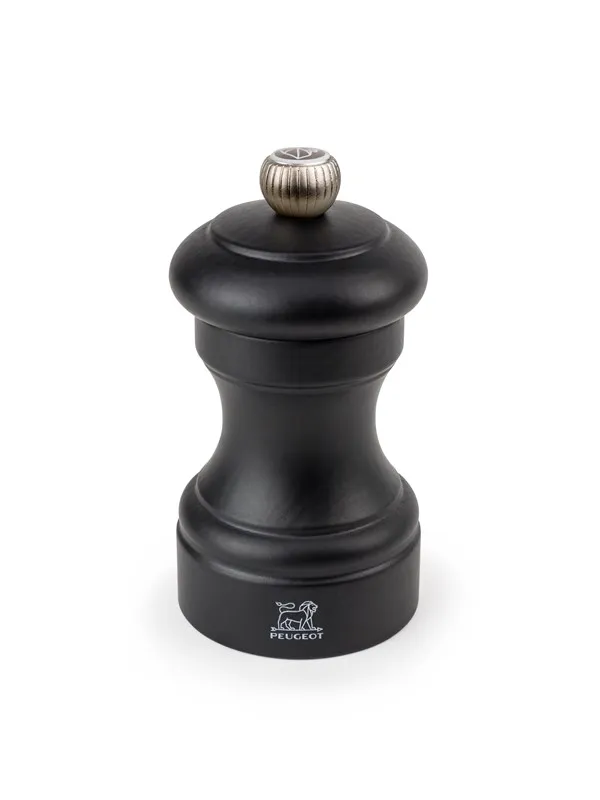 Peugeot Bistro Salt Mill in Wood Matt Black 10 cm