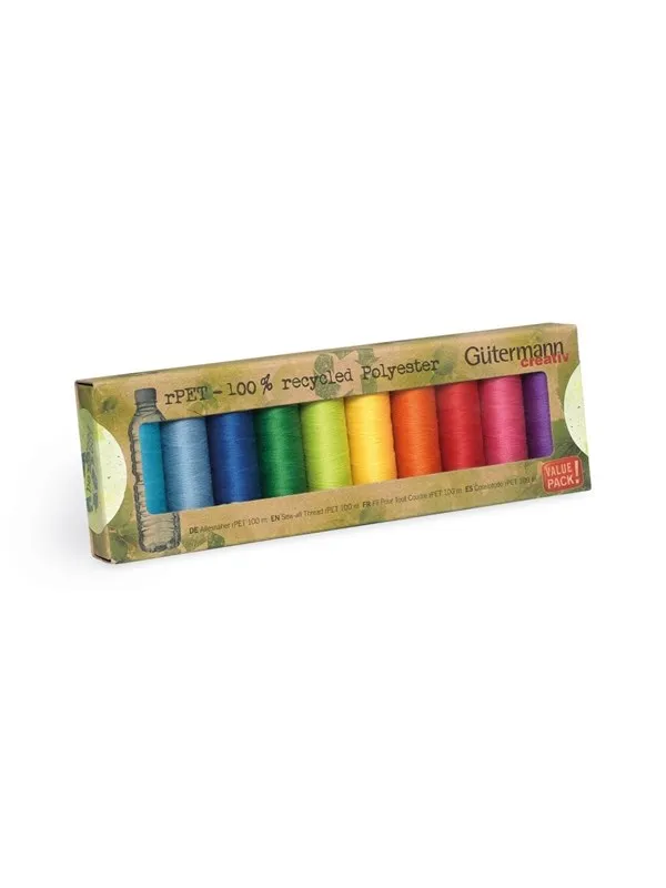 GÜTERMANN Sewing threaad set -  ECO - bright colors (10 rl.)