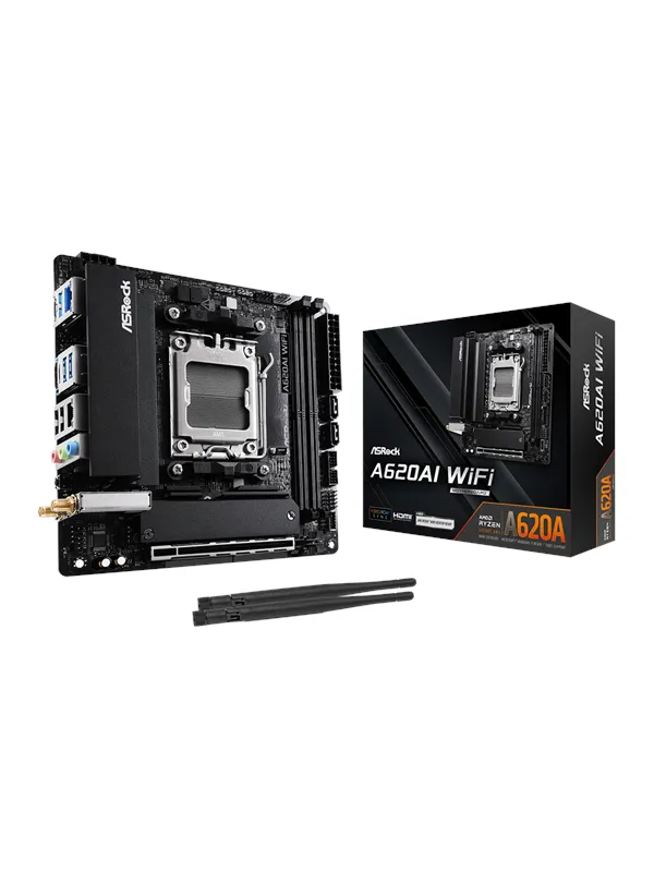 ASRock A620AI WiFi Hovedkort - AMD A620A - AMD AM5 socket - DDR5 RAM - Mini-ITX