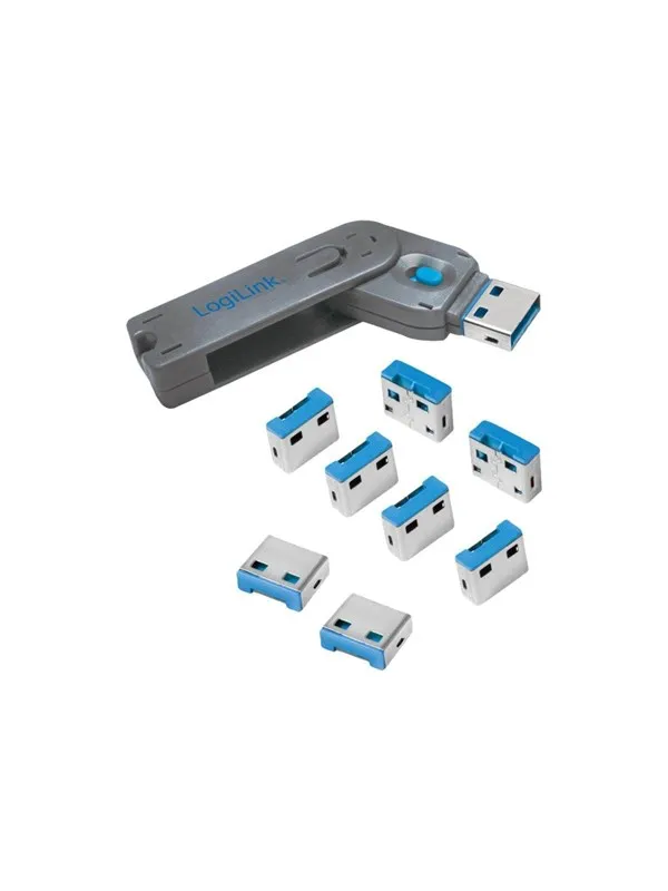 LogiLink USB-A port blocker (1x key and 8x locks)