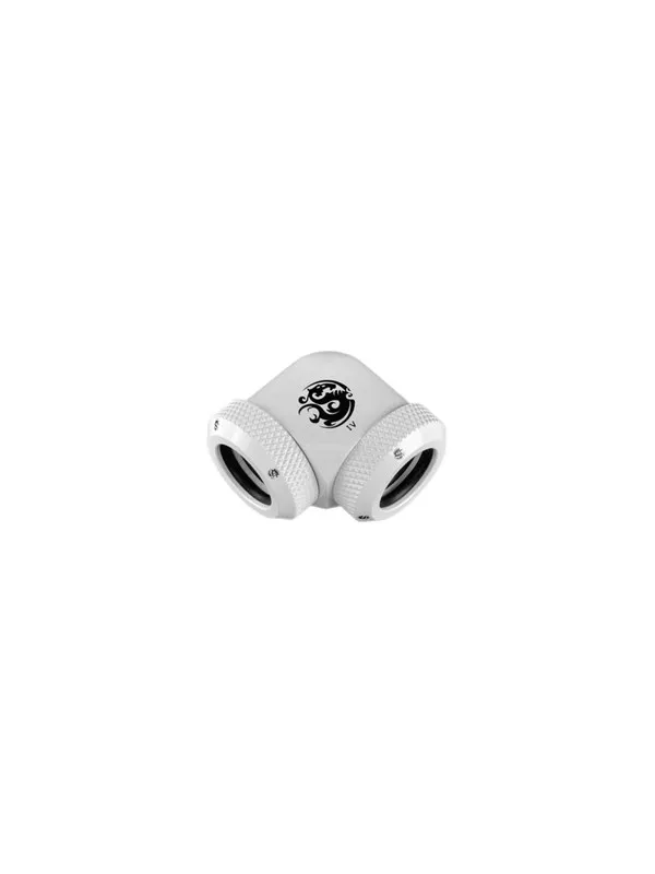 Bitspower Deluxe White Enhance 90-Degree Dual Multi-Link Adapter For OD 12MM