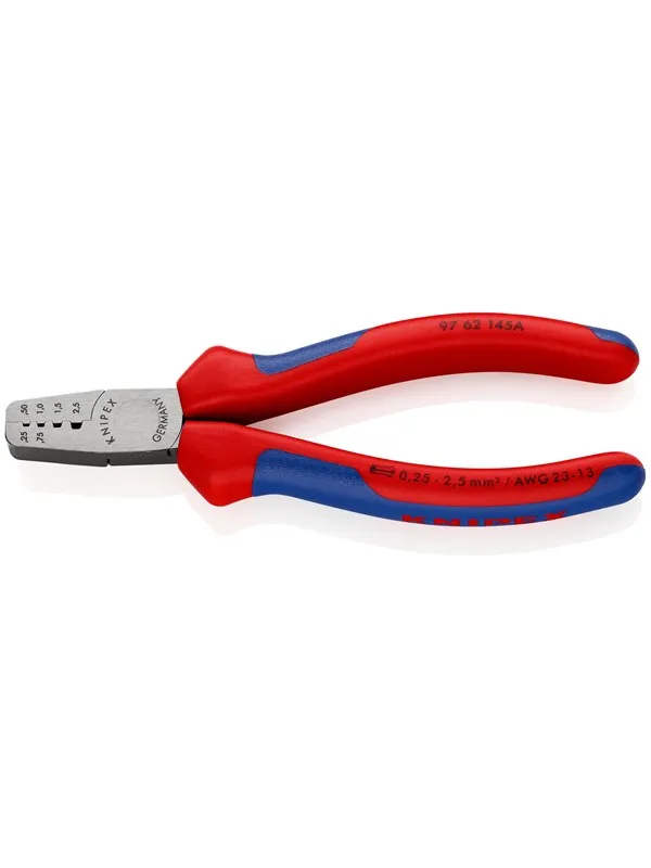 KNIPEX Presstenger for endehylser, Med trapes-pressing