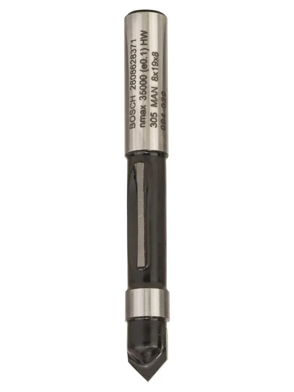 Bosch Panelfres med styretapp, 8 mm, D1 8 mm, L 19 mm, G 66 mm 8 mm, D1 8 mm, L 19 mm, G 66 mm