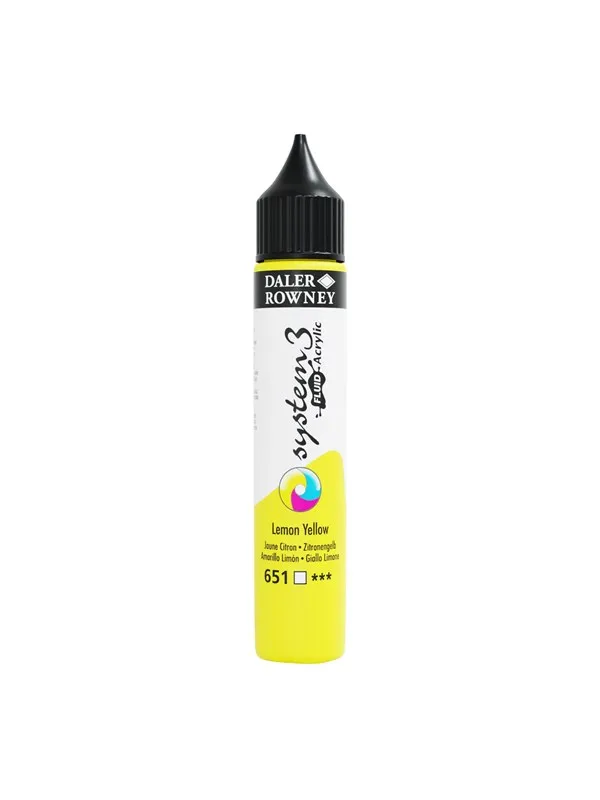 Daler-Rowney System3 Fluid Acrylic 29.5 ml Lemon Yellow