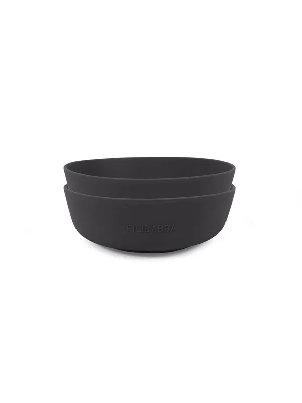 Filibabba Silicone bowl 2-pack - Stone Grey